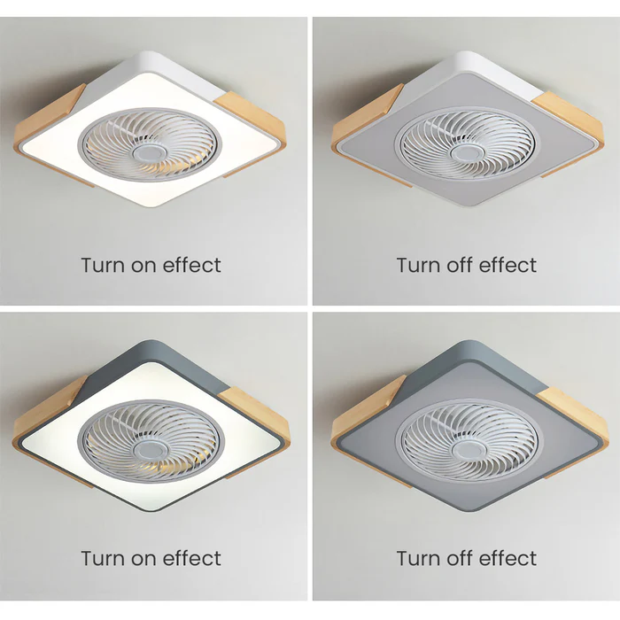 LumiBois™ – Ventilateur de Plafond Design Bois & Lumière LED