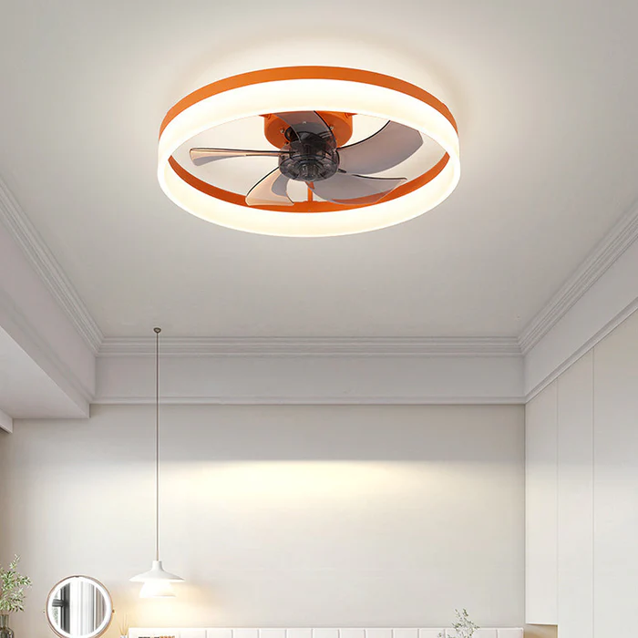 NordiBrise™ – Ventilateur Plafond Scandinave à Fixation Rase avec LED