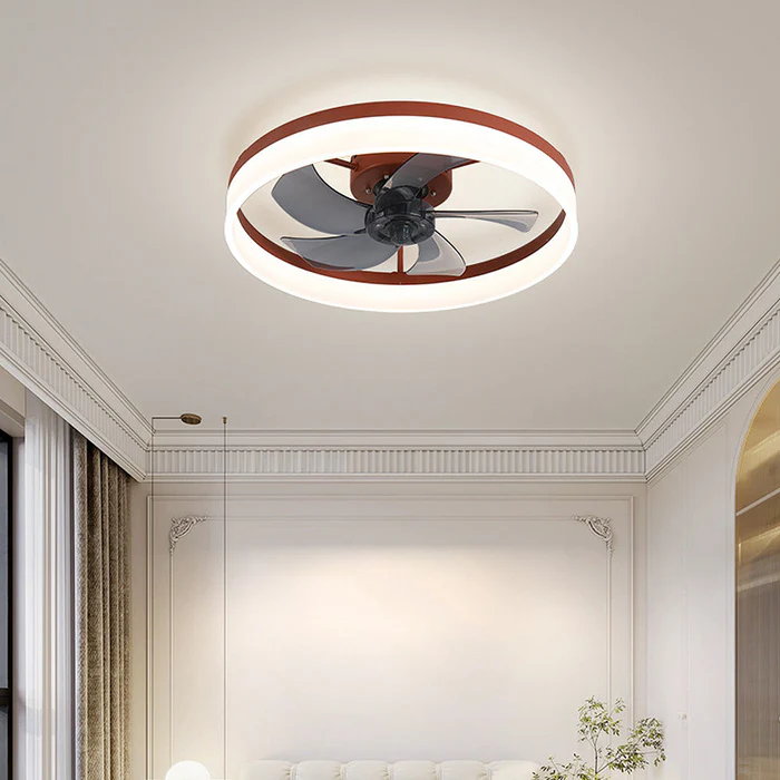 NordiBrise™ – Ventilateur Plafond Scandinave à Fixation Rase avec LED