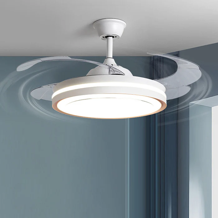 ÉpureTélé™ – Ventilateur Plafond Blanc au Design Minimaliste avec Télécommande