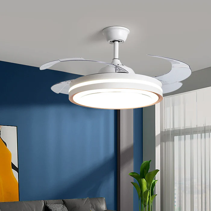 ÉpureTélé™ – Ventilateur Plafond Blanc au Design Minimaliste avec Télécommande