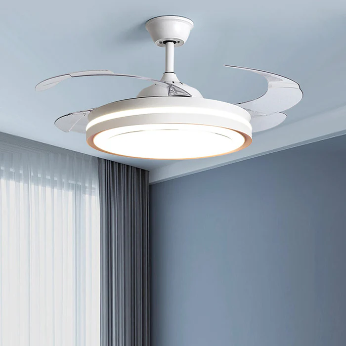 ÉpureTélé™ – Ventilateur Plafond Blanc au Design Minimaliste avec Télécommande