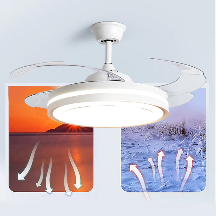 ÉpureTélé™ – Ventilateur Plafond Blanc au Design Minimaliste avec Télécommande