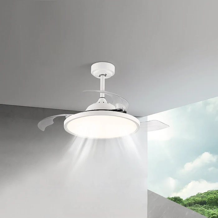 ClairFlush™ – Ventilateur Lumineux Blanc à Montage Rasant