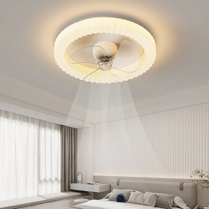 LumiRond™ – Ventilateur Plafonnier LED Blanc Forme Ronde