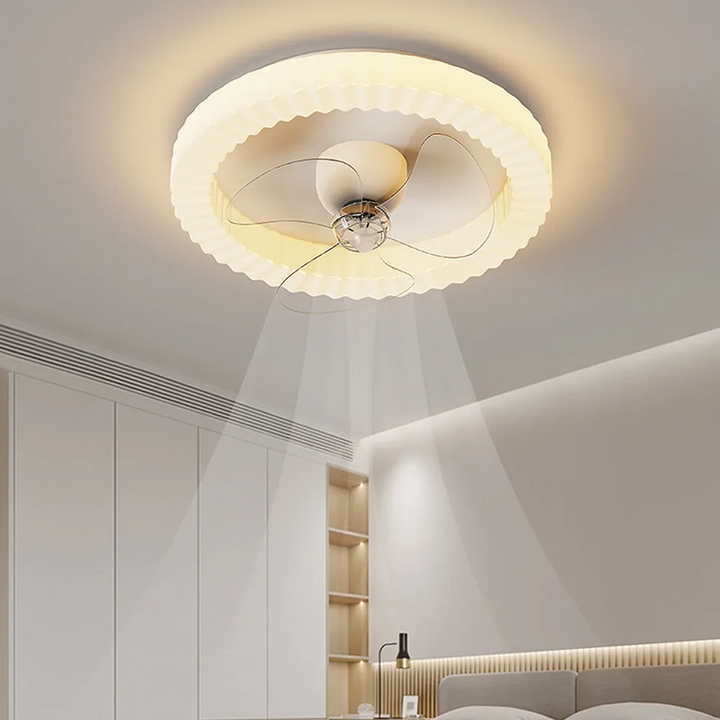LumiRond™ – Ventilateur Plafonnier LED Blanc Forme Ronde