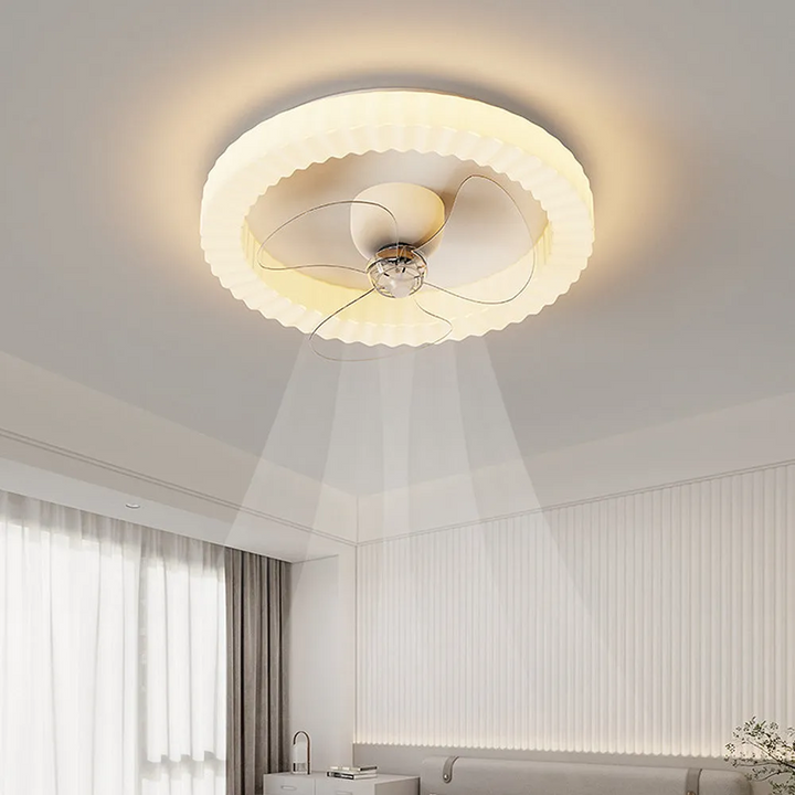 LumiRond™ – Ventilateur Plafonnier LED Blanc Forme Ronde