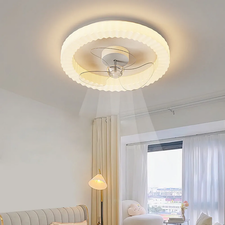 LumiRond™ – Ventilateur Plafonnier LED Blanc Forme Ronde