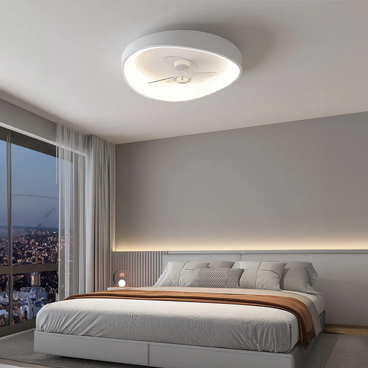 NeutraFan™ – Plafonnier Ventilateur Blanc au Style Épuré