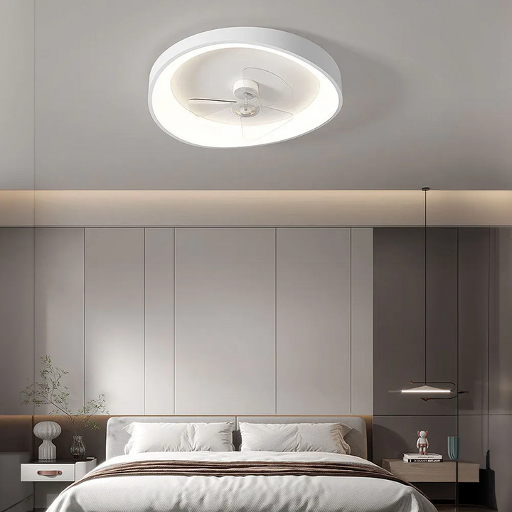 NeutraFan™ – Plafonnier Ventilateur Blanc au Style Épuré