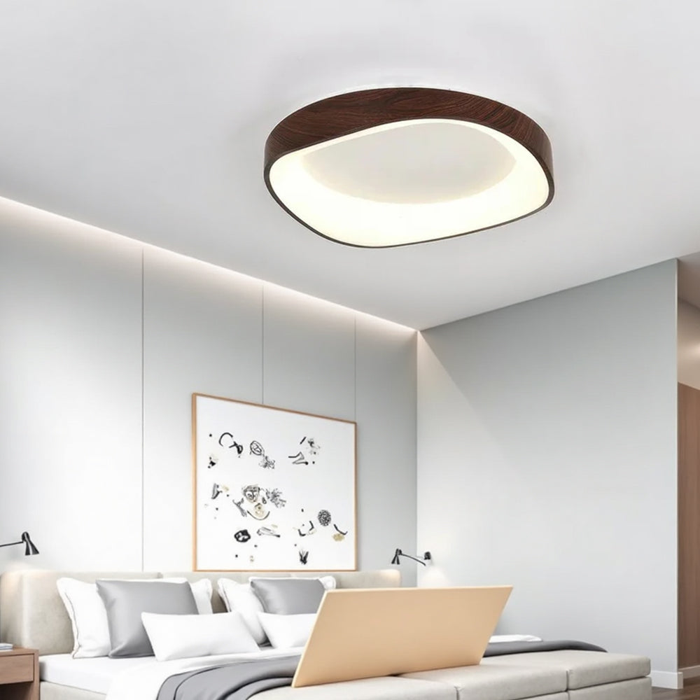 BoisLinéa™ – Plafonnier Design avec Veines de Bois Naturel