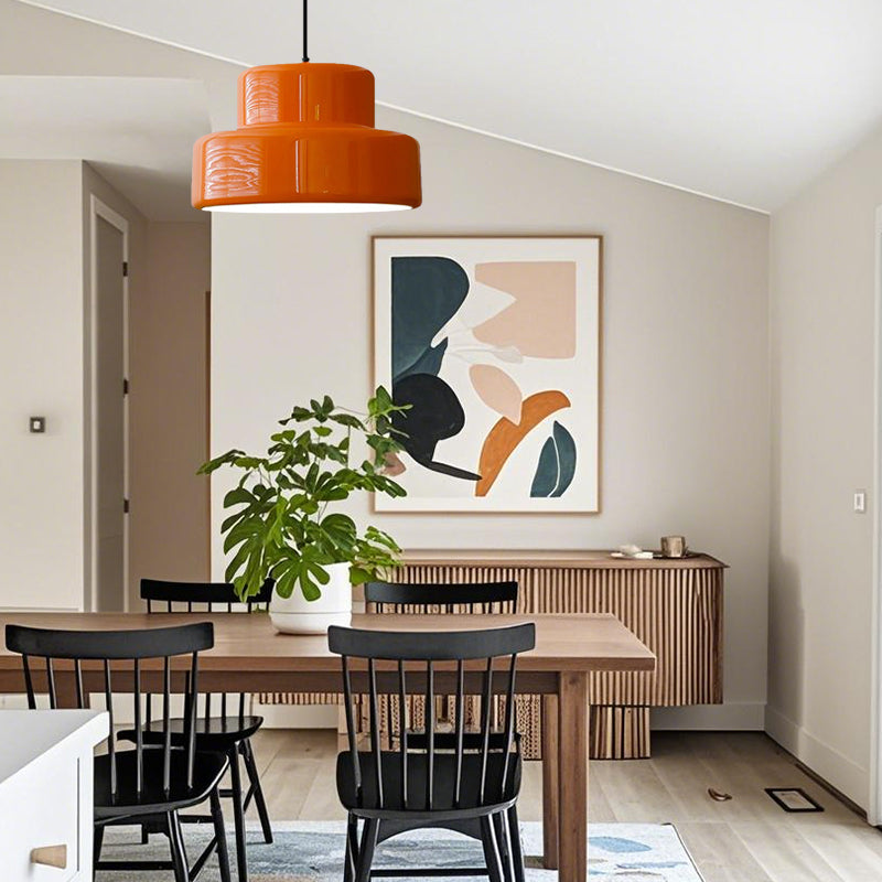 VintéaForm™ – Suspension Design Orange au Look Bauhaus Revisité