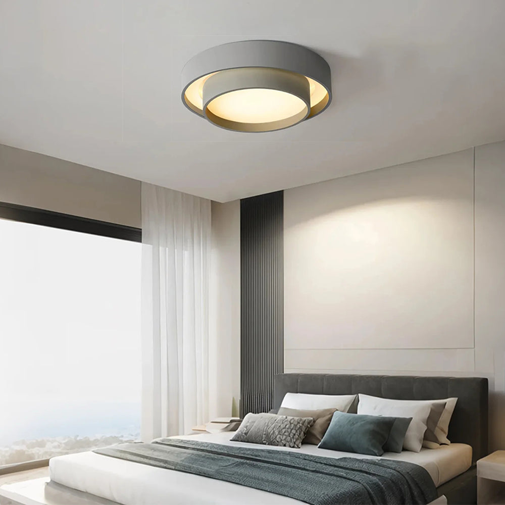 LumiDouble™ – Luminaire Plafond Design avec Deux Cercles