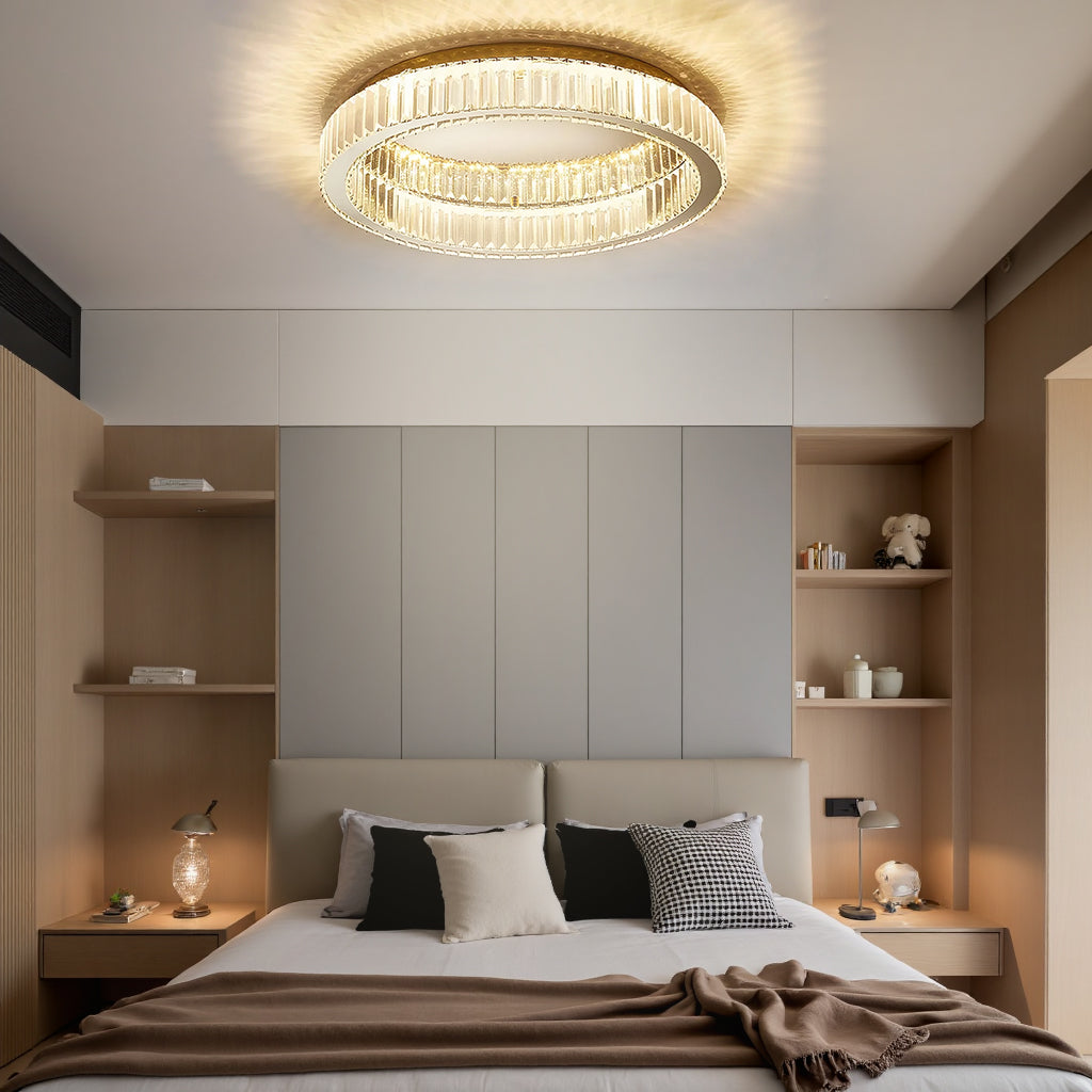 BrillaNova™ – Luminaire Circulaire Moderne aux Éclats de Cristal
