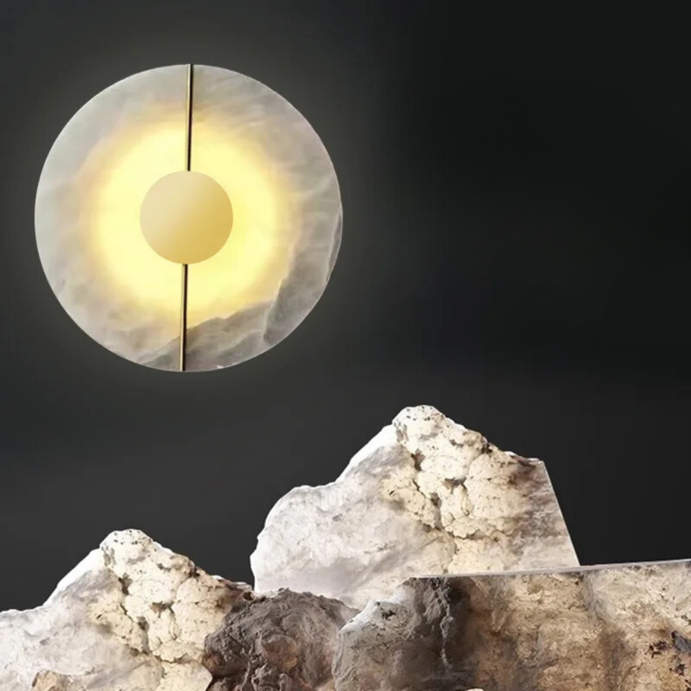 Halo Marbré™ – Luminaire Mural Design Circulaire