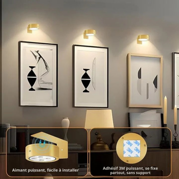 ArtéGlow™ – Éclairage LED Aimanté pour Tableaux