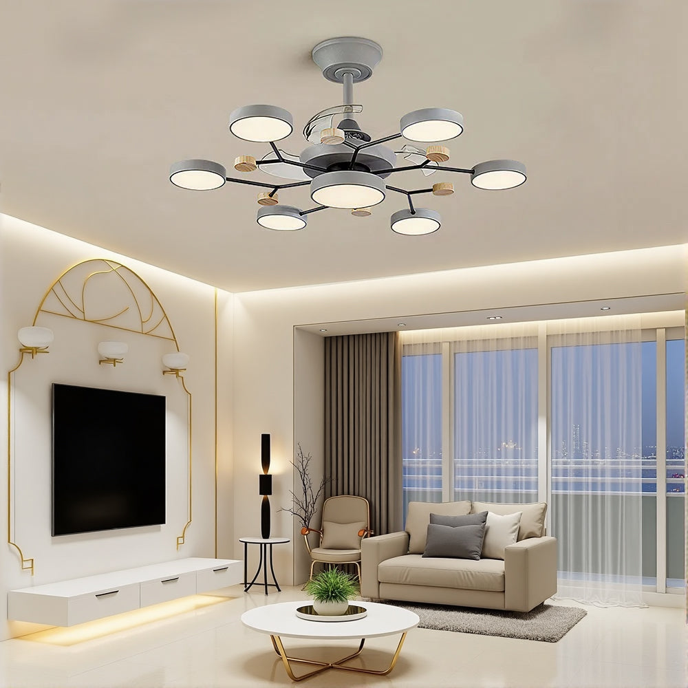 LumiFanor™ – Ventilateur Lumineux Moderne en Métal et LED