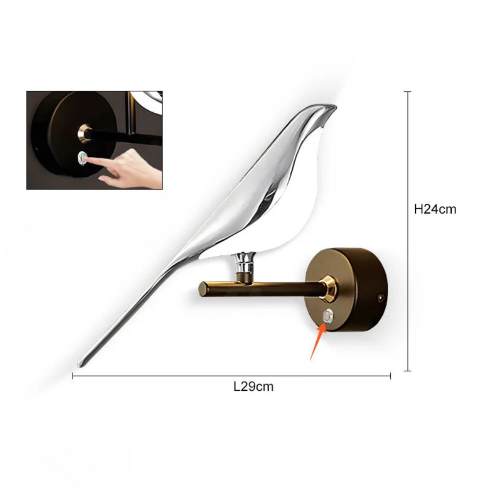 AileLumière™ – Applique Murale Oiseau LED Orientable