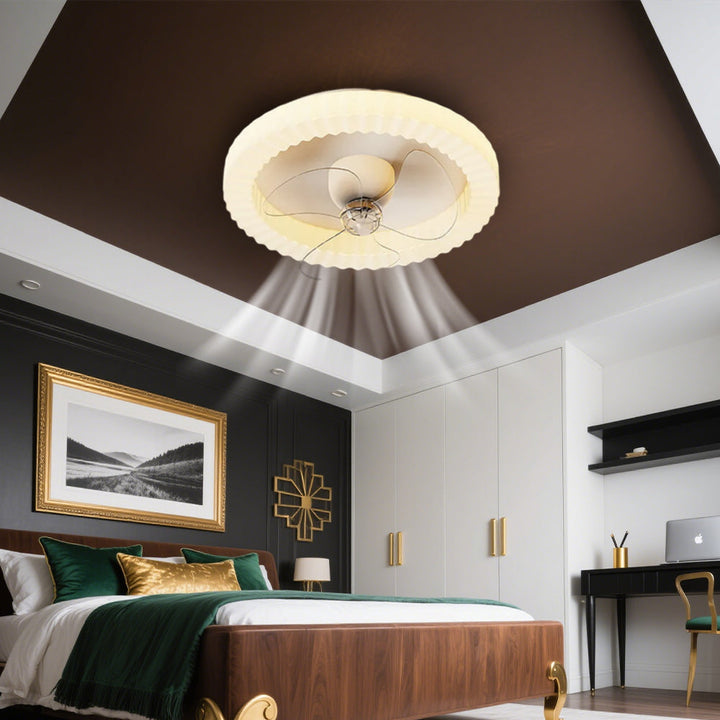 LumiRond™ – Ventilateur Plafonnier LED Blanc Forme Ronde