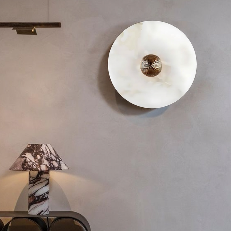 ÉpureBlanche™ – Applique Albâtre au Design Circulaire