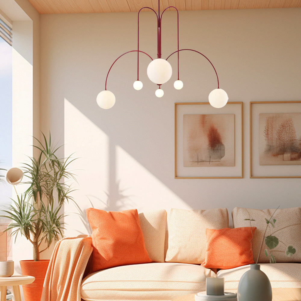 VerreLune™ – Suspension Ronde en Verre Blanc Moderne