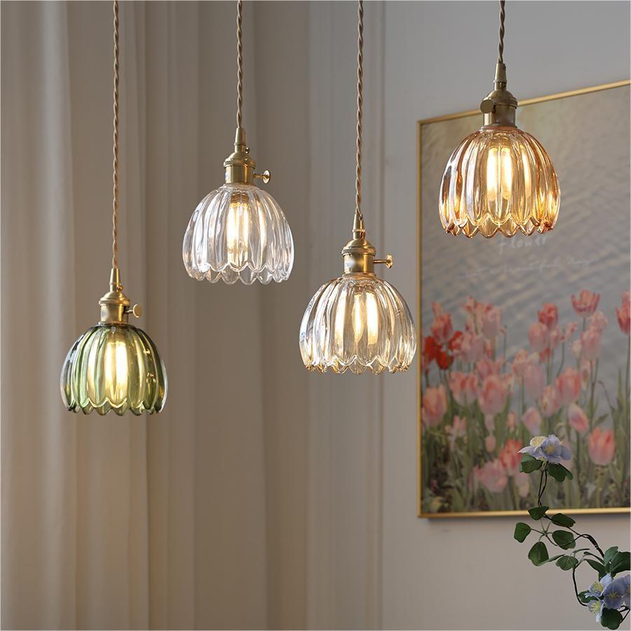 NéoFleur™ – Suspension Verre Style Rétro Moderne