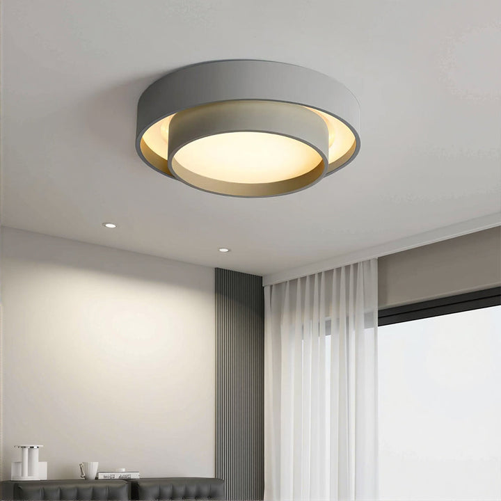 LumiDouble™ – Luminaire Plafond Design avec Deux Cercles