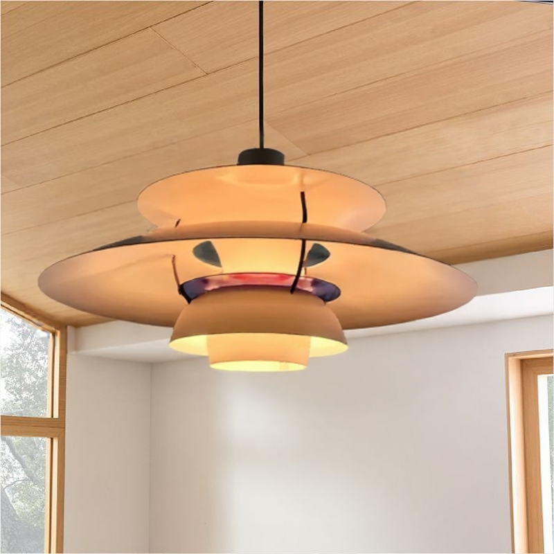 Layera™ – Luminaire Suspendu Métallique à Effet Structuré