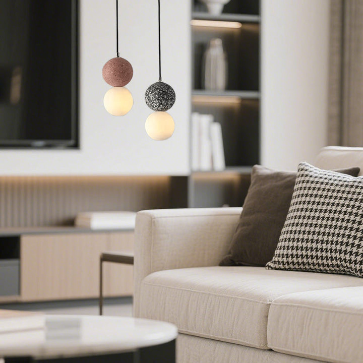 LumiZzo™ – Suspension Épurée avec Finition Terrazzo