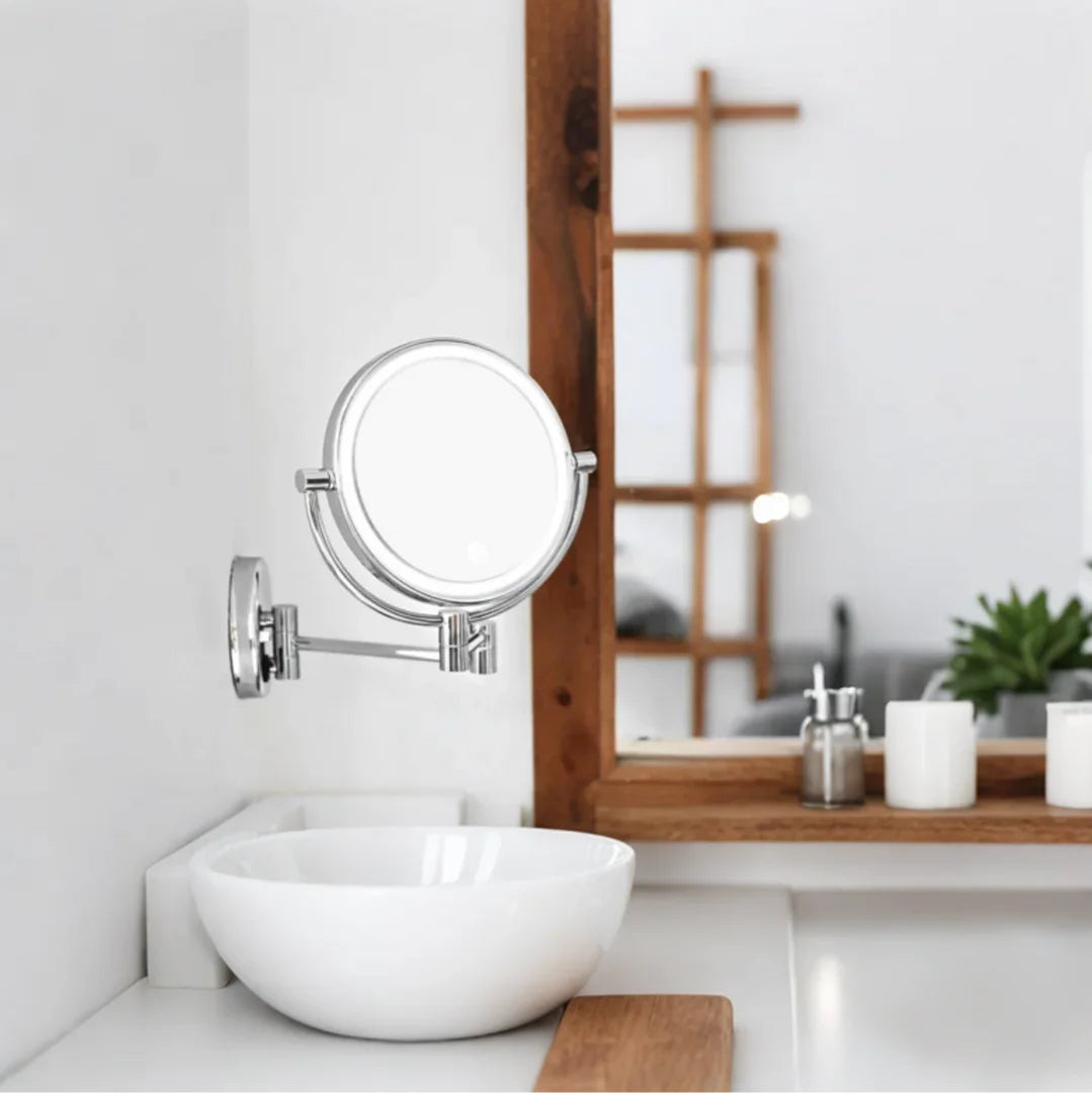 MiroLumi™ – Miroir Mural LED à Trois Tons Réglables