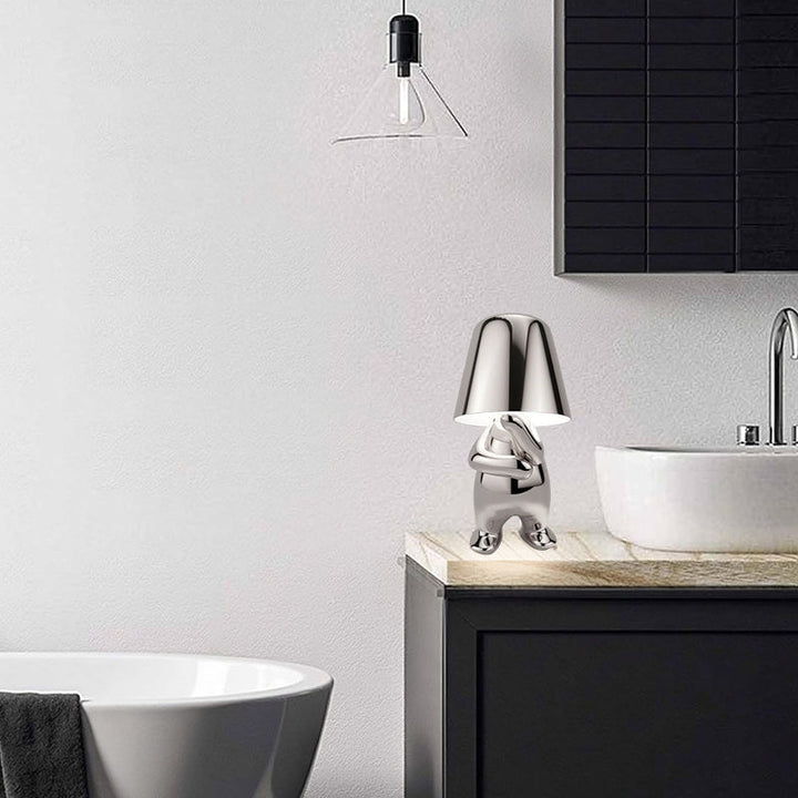 StatuLumi™ – Lampe LED Artistique avec Sculpture Dorée