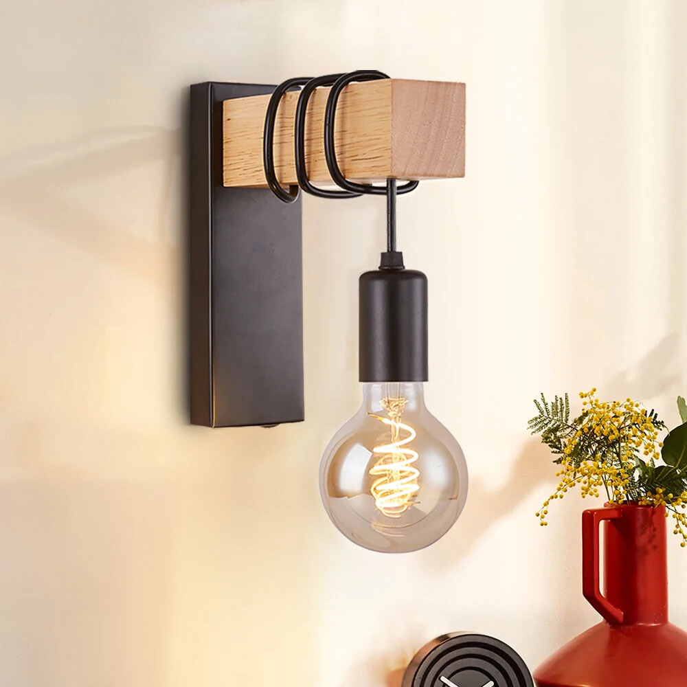 LignaFer™ – Applique Murale Moderne en Bois et Métal