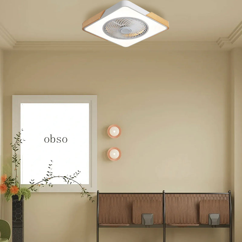 LumiBois™ – Ventilateur de Plafond Design Bois & Lumière LED