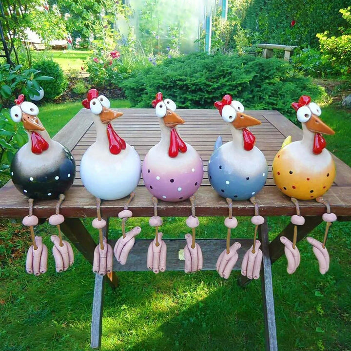 GardenChic™ – Poules en Résine Décoratives