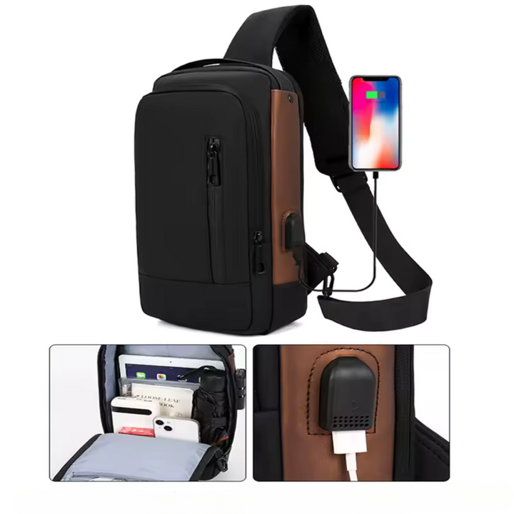 CityShield™ – Sac Bandoulière Étanche & Sécurisé avec Port USB