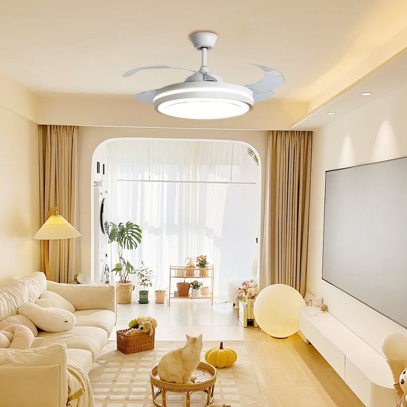 ÉpureTélé™ – Ventilateur Plafond Blanc au Design Minimaliste avec Télécommande