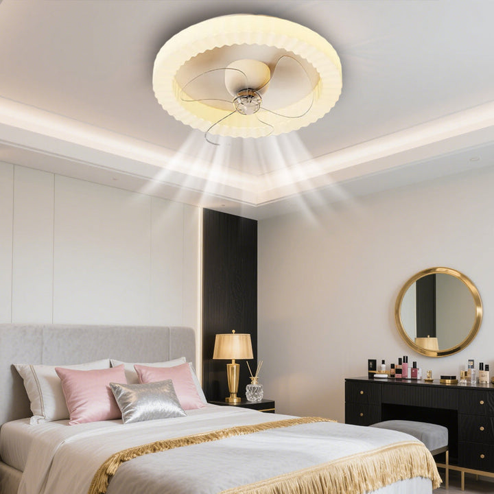 LumiRond™ – Ventilateur Plafonnier LED Blanc Forme Ronde