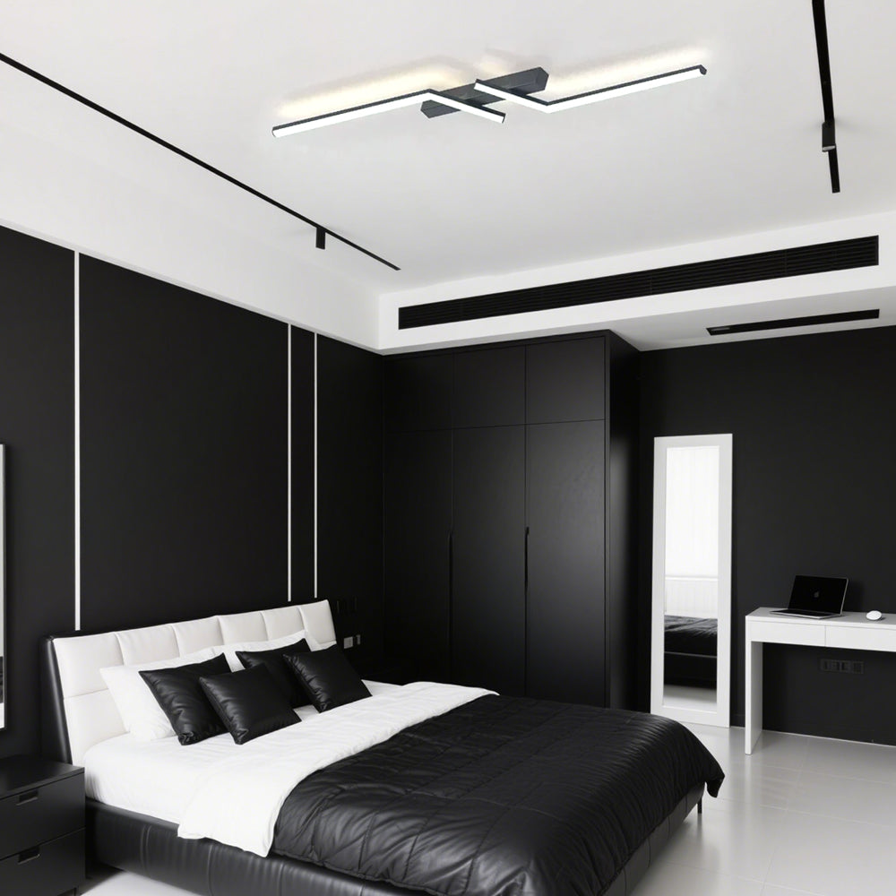 LumiNoir™ – Plafonnier Contemporain en Aluminium Épuré