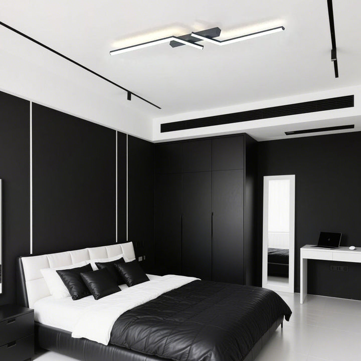 LumiNoir™ – Plafonnier Contemporain en Aluminium Épuré