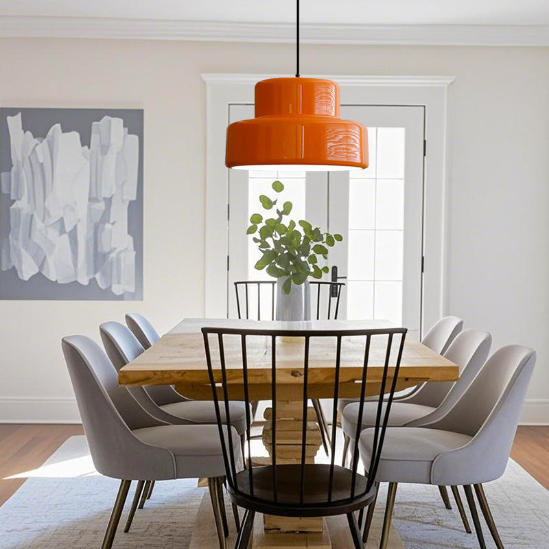 VintéaForm™ – Suspension Design Orange au Look Bauhaus Revisité