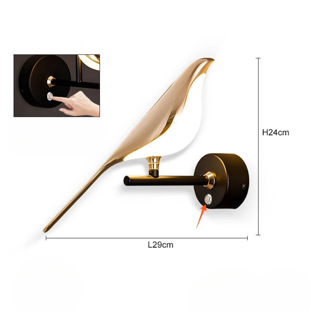 AileLumière™ – Applique Murale Oiseau LED Orientable