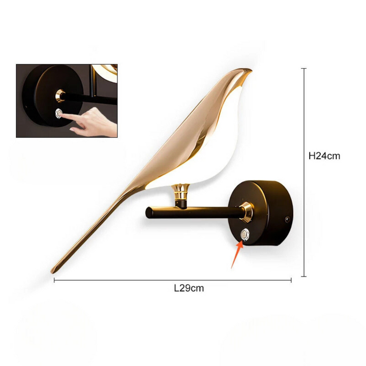 AileLumière™ – Applique Murale Oiseau LED Orientable
