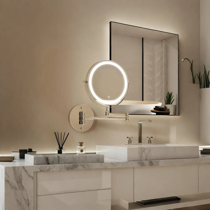 MiroLumi™ – Miroir Mural LED à Trois Tons Réglables