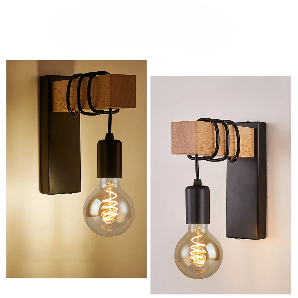 LignaFer™ – Applique Murale Moderne en Bois et Métal