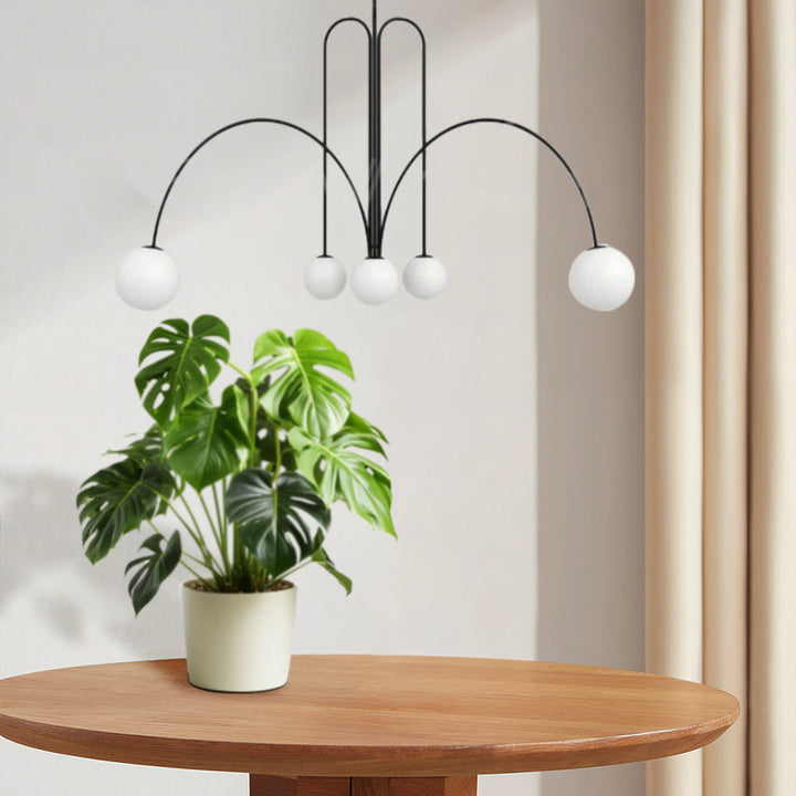 VerreLune™ – Suspension Ronde en Verre Blanc Moderne
