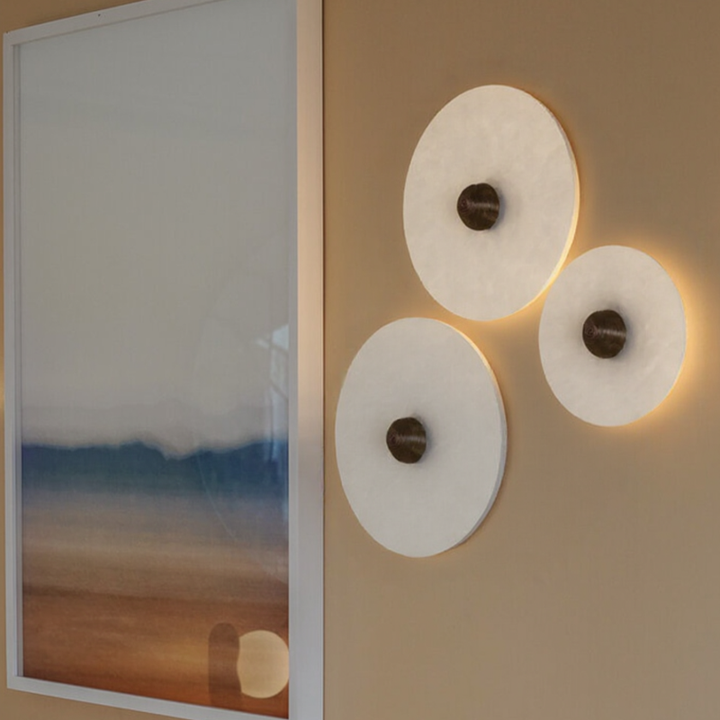 ÉpureBlanche™ – Applique Albâtre au Design Circulaire