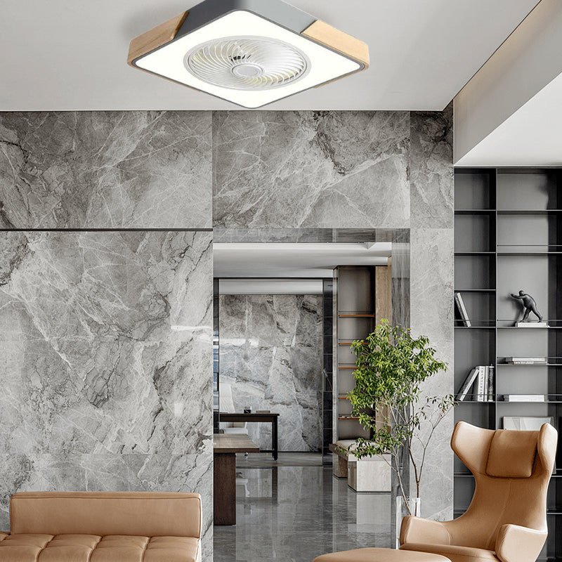 LumiBois™ – Ventilateur de Plafond Design Bois & Lumière LED