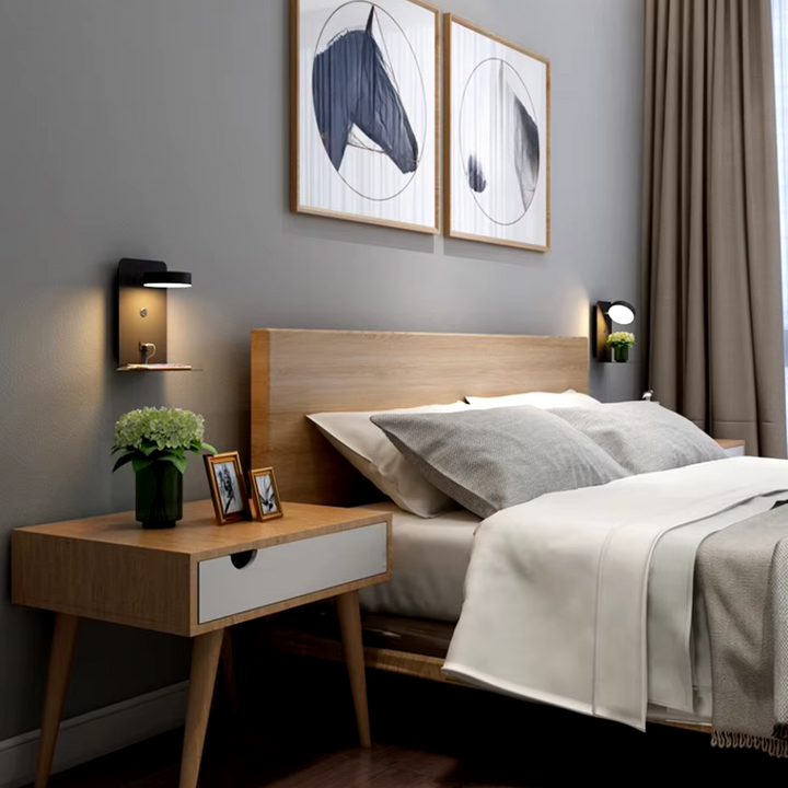LumiDock™ – Lampe Murale Moderne avec Port de Charge USB