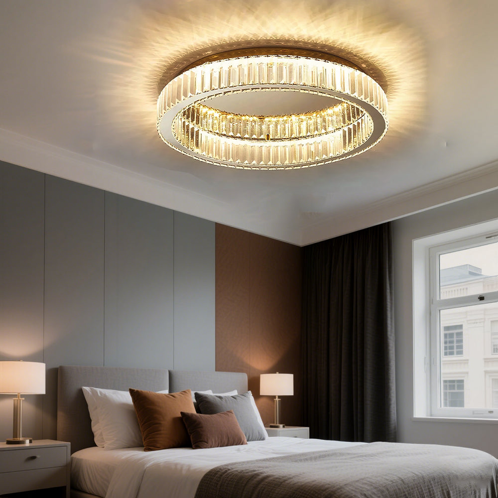 BrillaNova™ – Luminaire Circulaire Moderne aux Éclats de Cristal