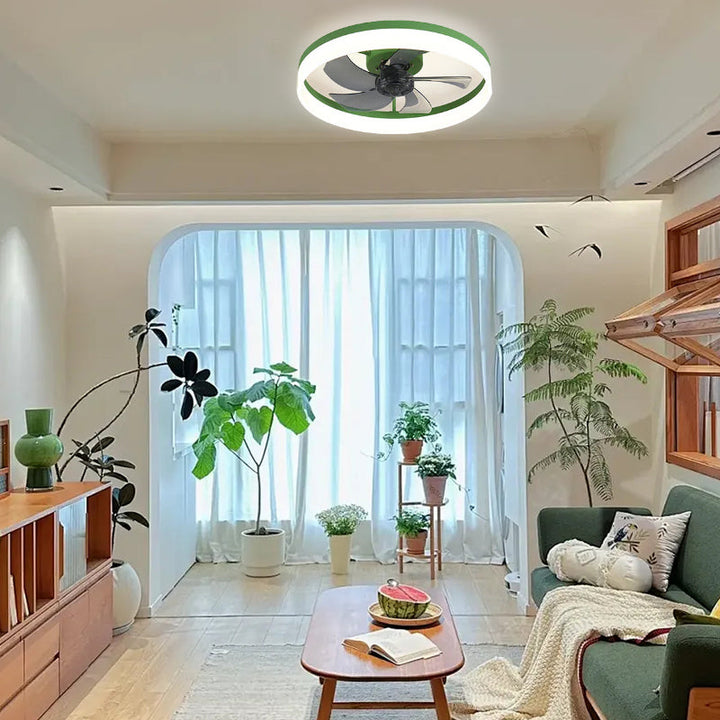 NordiBrise™ – Ventilateur Plafond Scandinave à Fixation Rase avec LED